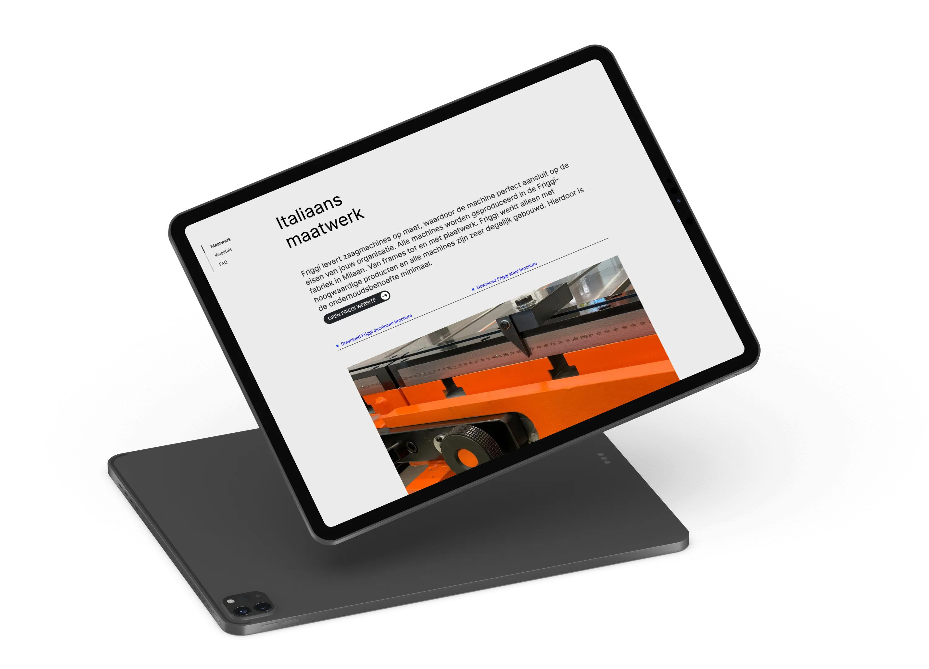De Metaalzagerij webdesign Friggi dienstenpagina - design by SocialTrustLabs