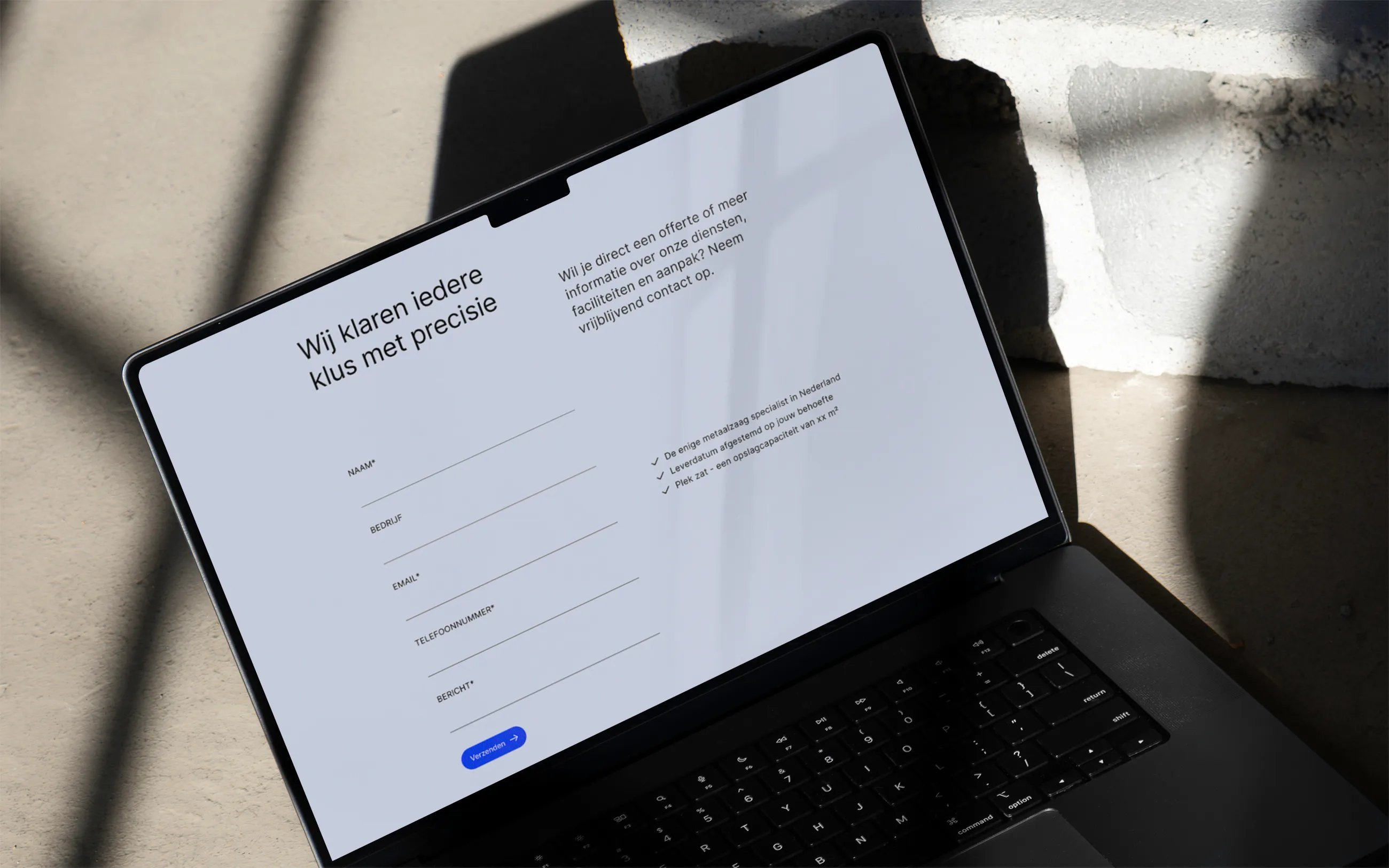 Webdesign De Metaalzagerij contact section - design by SocialTrustLabs